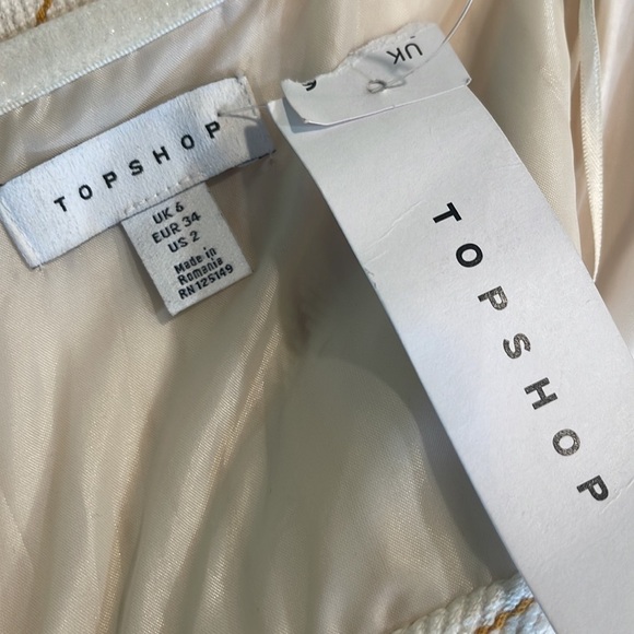 TOPSHOP Twist Bandeau Jumpsuit • Cut Out Front • Cropped Wide Leg • NWT • Size 2 - Picture 14 of 16